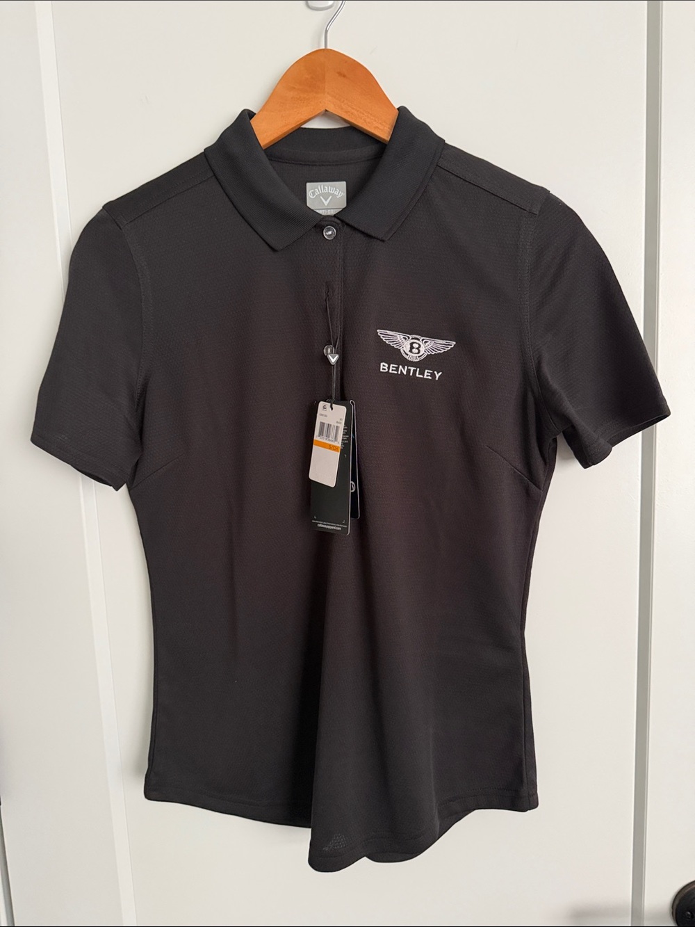 Callaway x Bentley Women's Black Polo Shirt with Embroidered Logo
